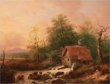 Копия картины "the water mill" художника "салех раден"