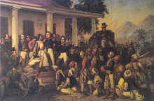 Картина "the arrest of pangeran diponegoro" художника "салех раден"