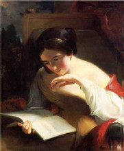 Картина "portrait of a girl reading" художника "салли томас"