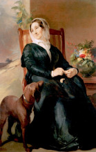 Репродукция картины "sarah sully and her dog, ponto" художника "салли томас"
