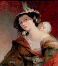 Репродукция картины "gypsy woman and child, after murillo" художника "салли томас"