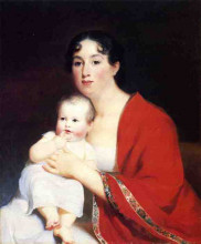 Репродукция картины "madame brujere and child" художника "салли томас"