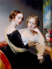 Картина "portrait of the mceuen sisters (also known as misses mary and emily mceuen)" художника "салли томас"