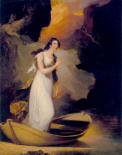 Репродукция картины "miss c. parsons as &#39;the lady of the lake&#39;" художника "салли томас"