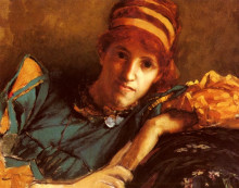 Репродукция картины "портрет мисс лауры терезы эппс" художника "альма-тадема лоуренс"