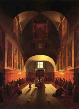 Копия картины "the interior of the capuchin chapel in the piazza barberini (after francois marius granet)" художника "салли томас"