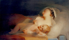 Репродукция картины "mother and child" художника "салли томас"
