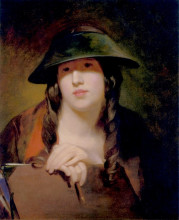 Репродукция картины "rosalie kemble sully as the student" художника "салли томас"