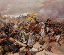 Репродукция картины "the attack of the shevardin redoubt" художника "самокиш николай семёнович"