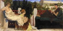 Репродукция картины "фигуры на веранде у акрополиса" художника "альма-тадема лоуренс"
