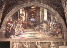 Картина "the expulsion of heliodorus from the temple" художника "санти рафаэль"