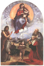 Копия картины "the madonna of foligno" художника "санти рафаэль"