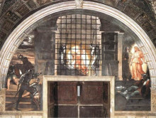 Репродукция картины "the liberation of st. peter, in the stanza d&#39;eliodoro" художника "санти рафаэль"