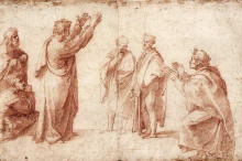Копия картины "study for st. paul preaching in athens" художника "санти рафаэль"