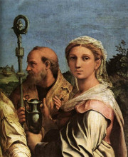 Копия картины "st. cecilia with saints (detail)" художника "санти рафаэль"