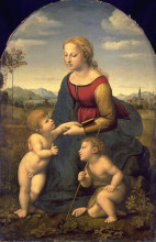 Репродукция картины "madonna with child and st. john the baptist" художника "санти рафаэль"