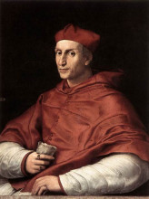 Репродукция картины "portrait of cardinal dovizzi de bibbiena" художника "санти рафаэль"