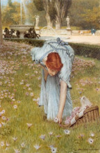 Копия картины "флора: весна в садах виллы боргезе" художника "альма-тадема лоуренс"