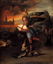 Копия картины "st. michael" художника "санти рафаэль"