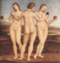 Копия картины "три грации" художника "санти рафаэль"