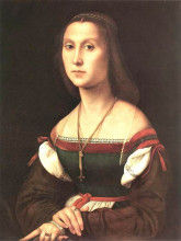 Репродукция картины "portrait of a woman (la muta)" художника "санти рафаэль"