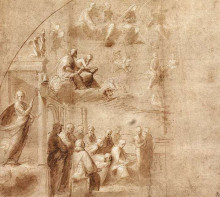Репродукция картины "study for the disputa" художника "санти рафаэль"