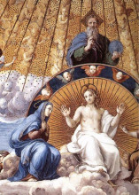 Репродукция картины "disputation of the holy sacrament (detail)" художника "санти рафаэль"