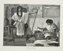 Копия картины "изображение иосифа, читающего фараону" художника "альма-тадема лоуренс"