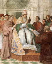 Репродукция картины "gregory ix approving the decretals" художника "санти рафаэль"