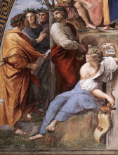 Картина "the parnassus, from the stanza delle segnatura (detail)" художника "санти рафаэль"