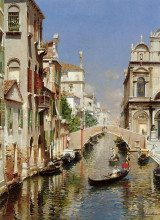Репродукция картины "a venetian canal with the scuola grande di san marco and campo san giovanni e paolo, venice" художника "санторо рубен"