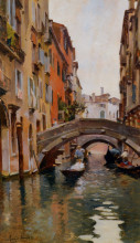 Копия картины "gondola on a venetian canal" художника "санторо рубен"