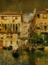 Репродукция картины "leaving a residence on the grand canal" художника "санторо рубен"
