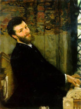 Репродукция картины "портрет певца джорджа хеншеля" художника "альма-тадема лоуренс"