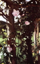 Репродукция картины "a rose trellis (roses at oxfordshire)" художника "сарджент джон сингер"