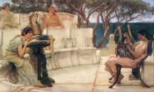 Репродукция картины "сафо и алкей" художника "альма-тадема лоуренс"
