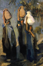 Репродукция картины "bedouin women carrying water jars" художника "сарджент джон сингер"