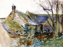 Репродукция картины "cottage at fairford, gloucestershire" художника "сарджент джон сингер"