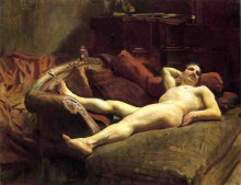 Репродукция картины "male model resting" художника "сарджент джон сингер"