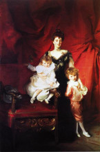 Репродукция картины "mrs. cazalet and her children" художника "сарджент джон сингер"