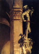 Копия картины "statue of perseus by night" художника "сарджент джон сингер"