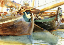 Копия картины "boats, venice" художника "сарджент джон сингер"