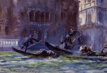 Копия картины "festa della regatta" художника "сарджент джон сингер"
