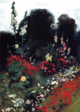 Копия картины "corner of a garden" художника "сарджент джон сингер"