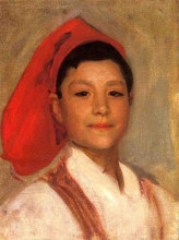 Копия картины "head of a neapolitan boy" художника "сарджент джон сингер"