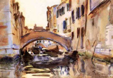 Репродукция картины "venetian canal" художника "сарджент джон сингер"
