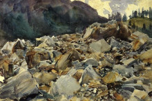 Репродукция картины "purtud, alpine scene and boulders" художника "сарджент джон сингер"