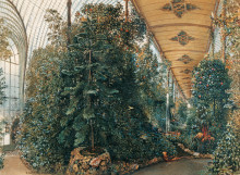 Копия картины "interior view of the palm house of lednice castle" художника "альт рудольф фон"