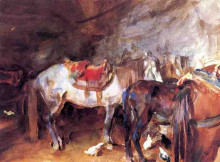 Картина "arab stable" художника "сарджент джон сингер"