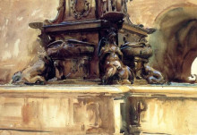 Копия картины "bologna fountain" художника "сарджент джон сингер"